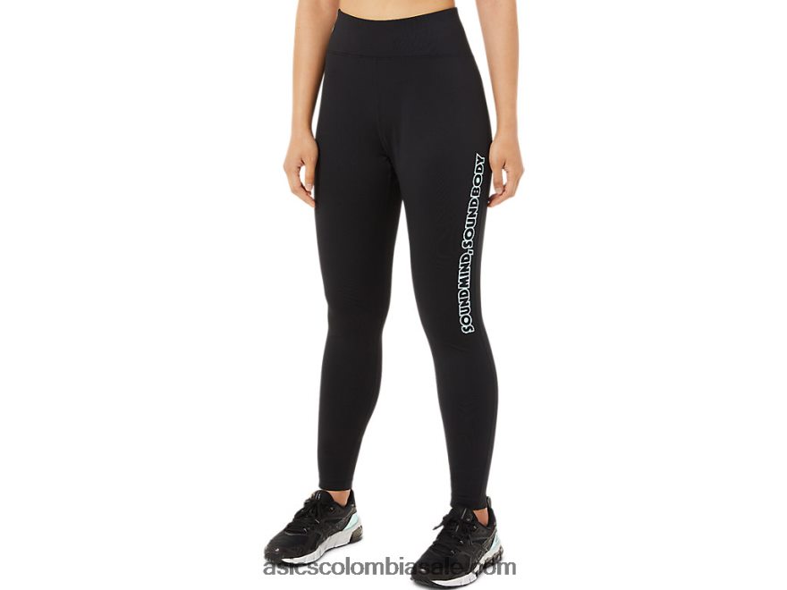 mujer Asics medias con gráfico del logo rendimiento negro 20X82N3384