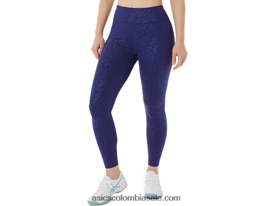 mujer Asics nuevas mallas estampadas strong 92 japón cepillado realce buceo azul 20X82N3034