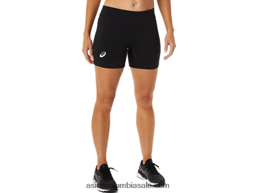mujer Asics Corto circuito de compresión de 5 pulg. rendimiento negro 20X82N2358