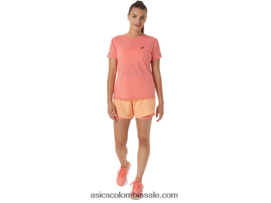 mujer Asics camino 2-n-1 5.5in corto duna de verano/papaya 20X82N2564