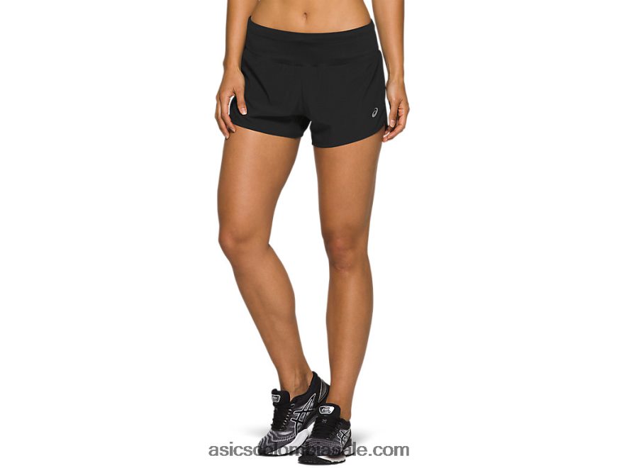 mujer Asics camino 3.5in corto rendimiento negro 20X82N4135