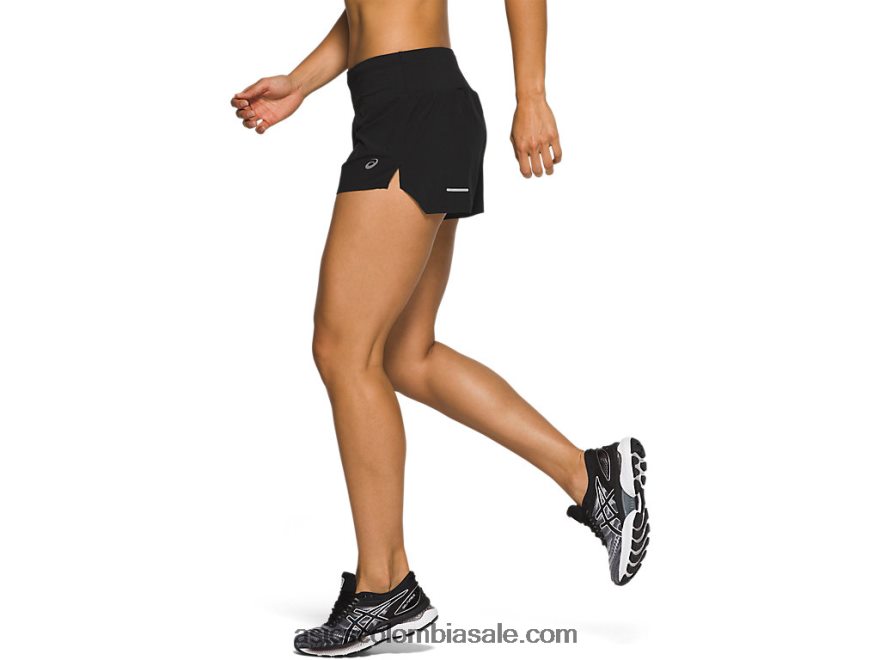 mujer Asics camino 3.5in corto rendimiento negro 20X82N4135