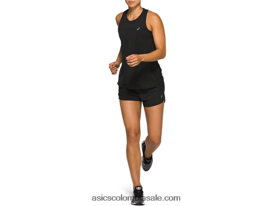 mujer Asics camino 3.5in corto rendimiento negro 20X82N4135