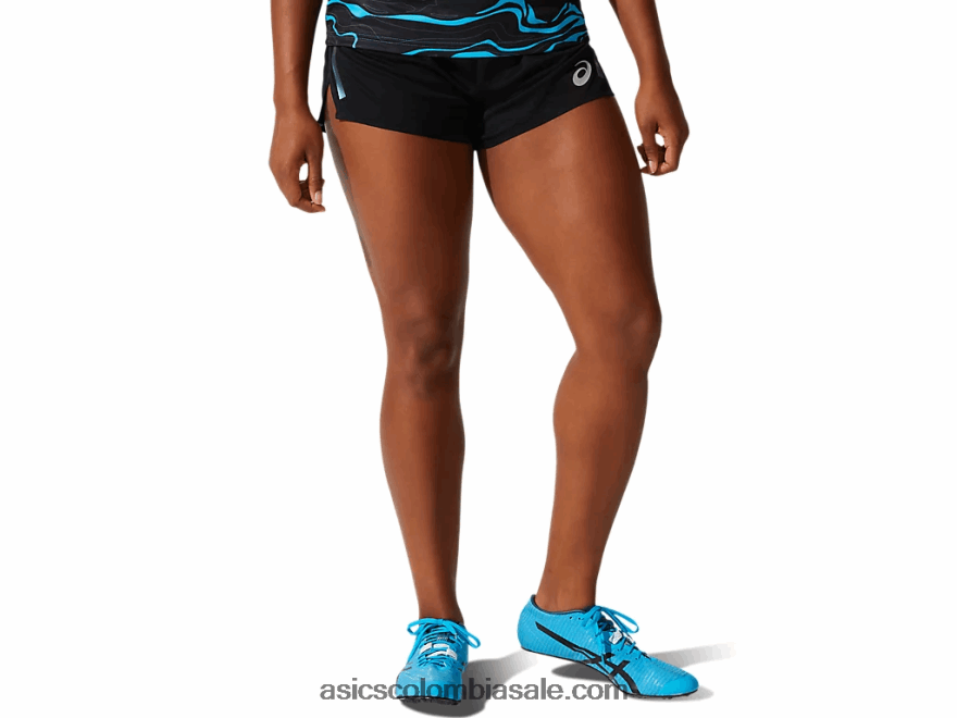 mujer Asics corto de punto ligero rendimiento negro 20X82N4068
