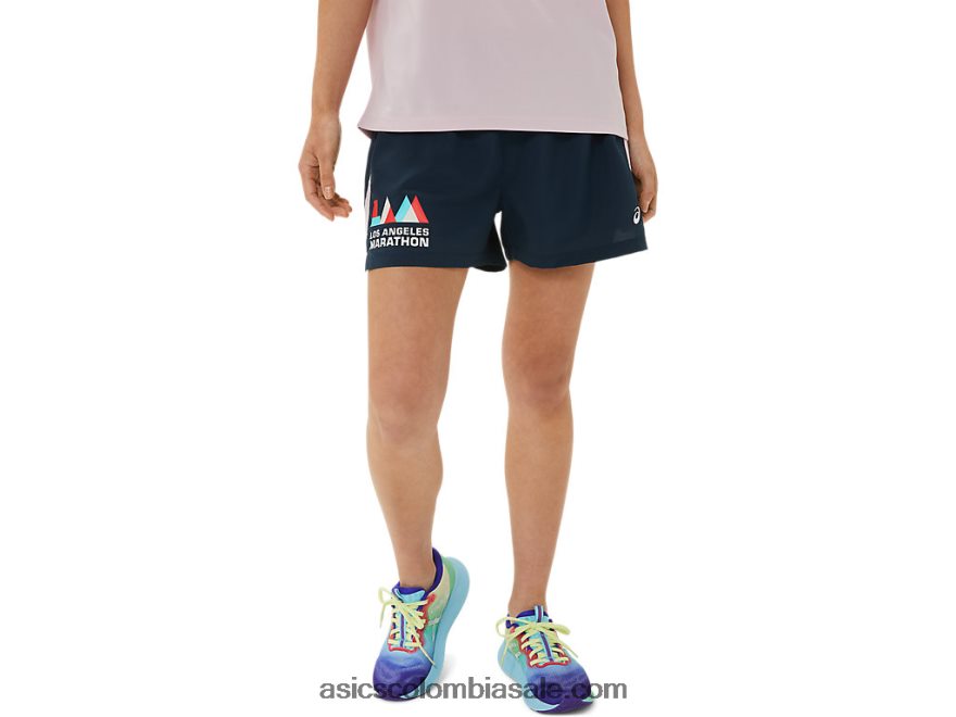 mujer Asics lam corto listo para usar de 3 pulgadas azul oscuro 20X82N3314