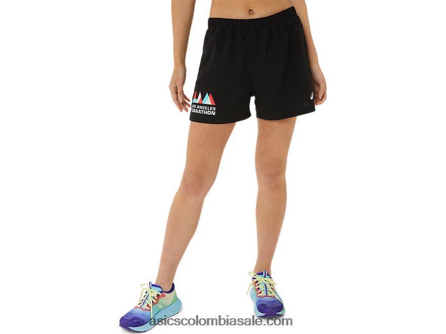 mujer Asics lam corto listo para usar de 3 pulgadas rendimiento negro 20X82N3306