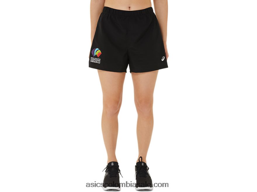 mujer Asics listo conjunto 3in corto wch rendimiento negro 20X82N3219
