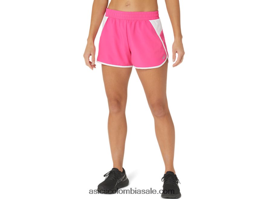 mujer Asics nuevo fuerte reutilizado correr corto rosa brillante/blanco 20X82N2352