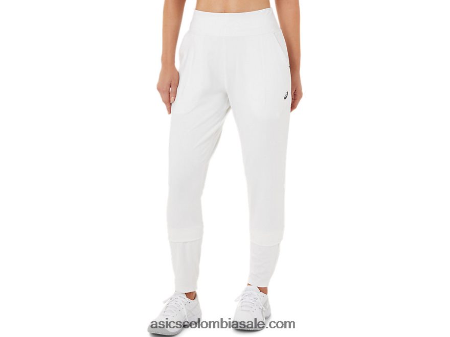mujer Asics pantalón de tenis blanco brillante/negro 20X82N3275