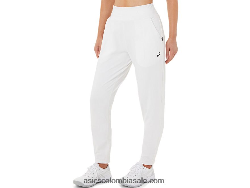 mujer Asics pantalón de tenis blanco brillante/negro 20X82N3275