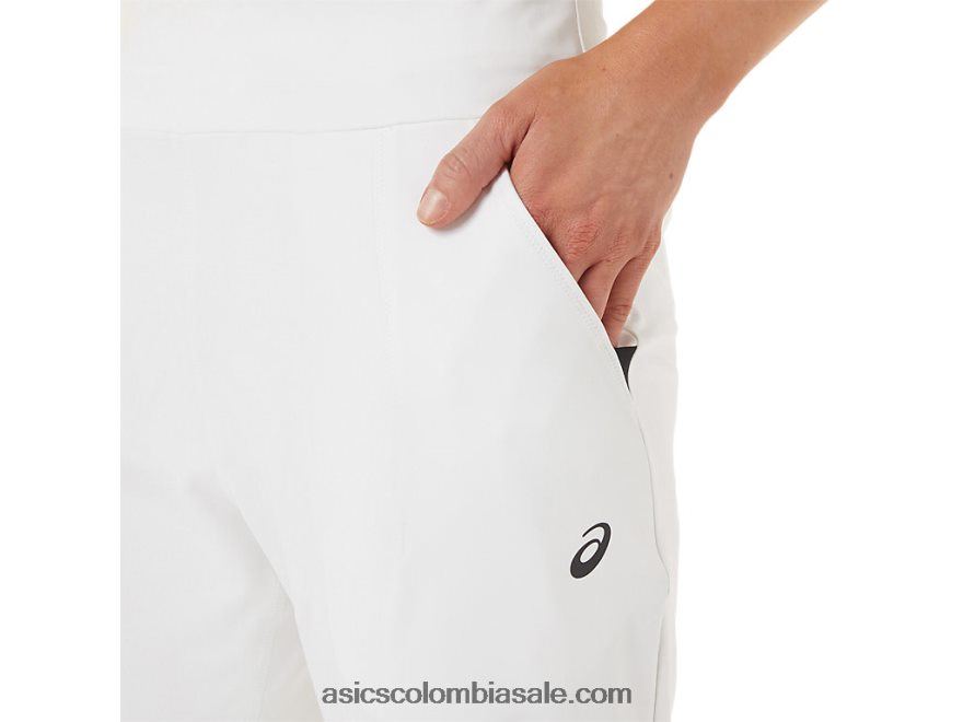 mujer Asics pantalón de tenis blanco brillante/negro 20X82N3275