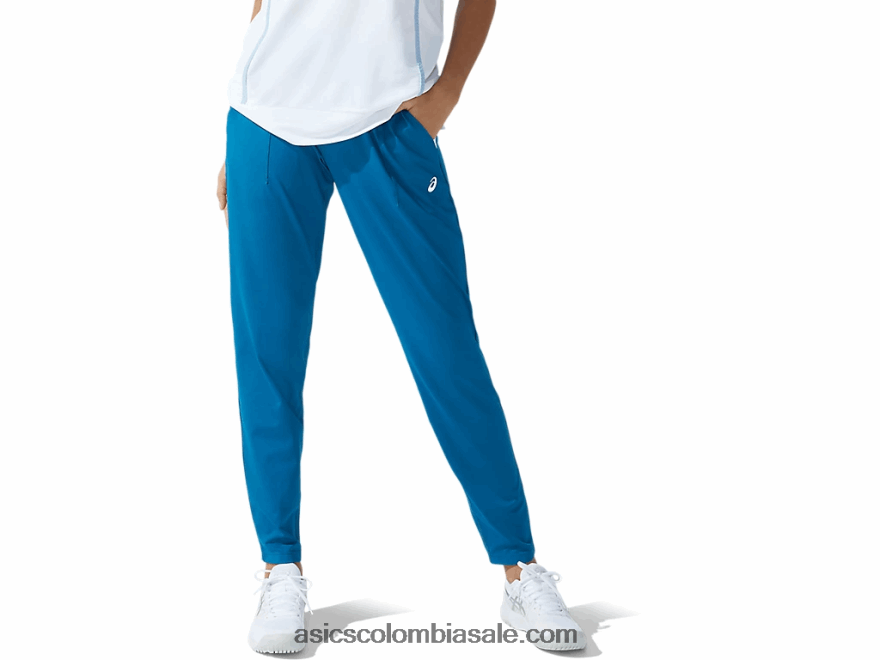 mujer Asics pantalón de tenis verde azulado profundo/blanco brillante 20X82N3770