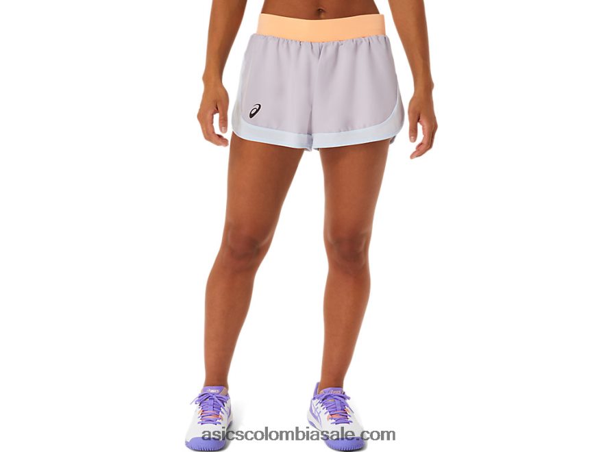 mujer Asics partido corto violeta oscuro/naranja pop 20X82N2494