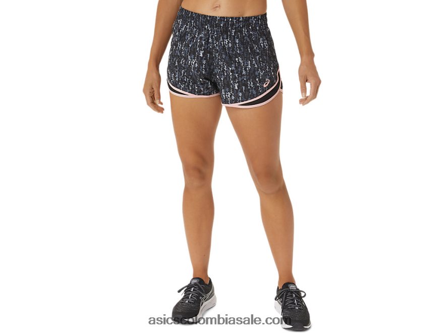 mujer Asics pr lyte 2.5in correr corto Japón cepillado rendimiento negro 20X82N3024