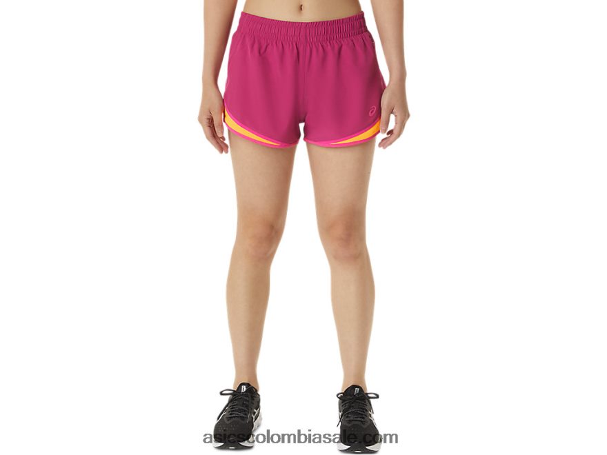 mujer Asics pr lyte 2.5in correr corto rojo fucsia/rosa glo 20X82N3300