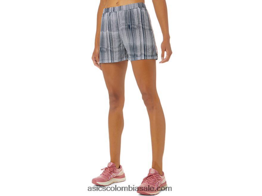 mujer Asics short gráfico listo para usar de 3 pulgadas estampado azul francés/rosa apenas 20X82N3474