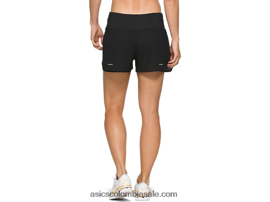 mujer Asics ventilar 2-n-1 3.5in corto rendimiento negro 20X82N4134