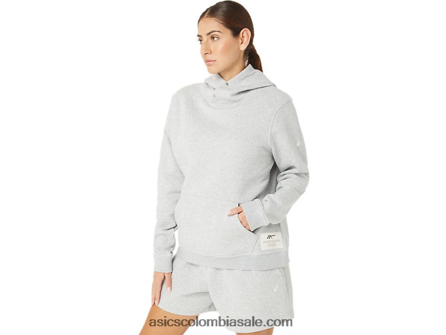 mujer Asics Sunday sana sudadera con capucha de vellón brezo gris claro 20X82N2178