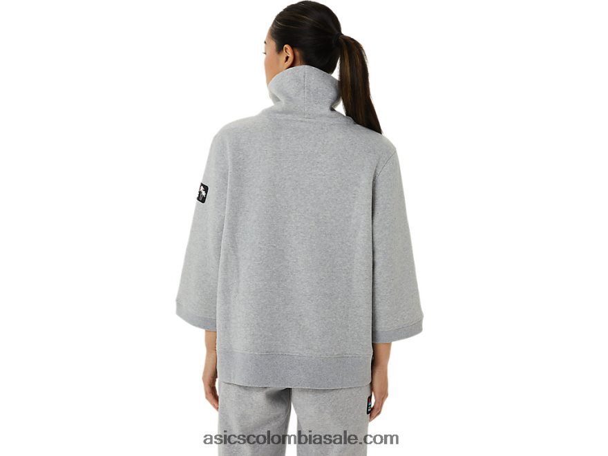 mujer Asics lam de capucha de vellón de domingo brezo gris claro 20X82N3308
