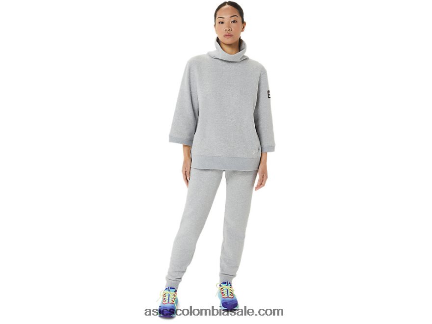 mujer Asics lam de capucha de vellón de domingo brezo gris claro 20X82N3308