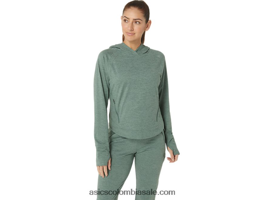 mujer Asics sudadera con capucha tech po 2.0 tinte espacial de hiedra 20X82N2153