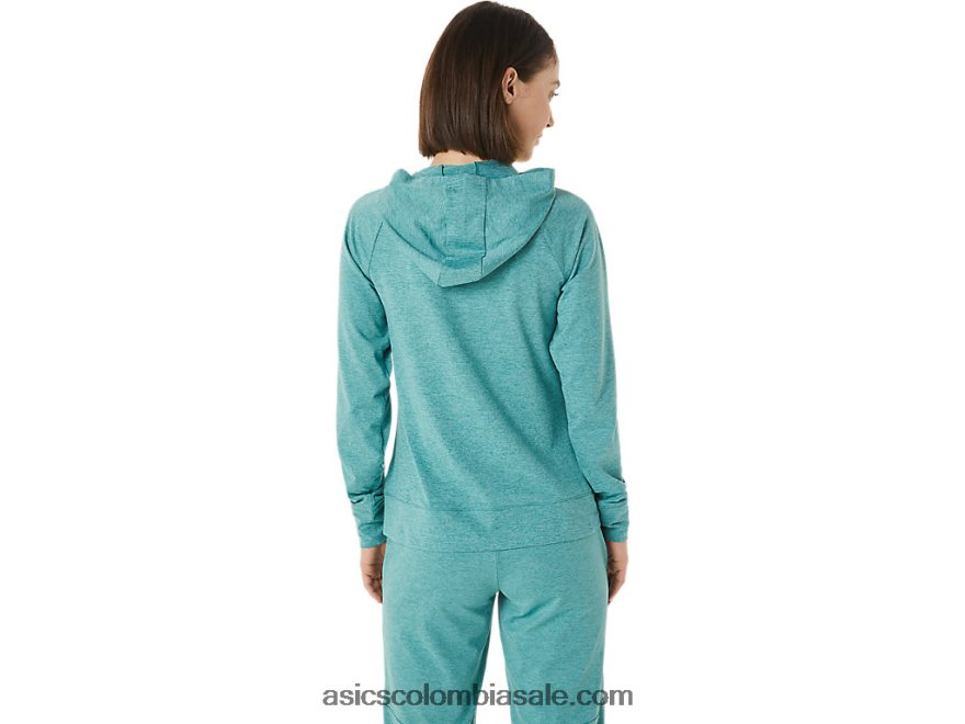 mujer Asics sudadera con cremallera completa tinte espacial de salvia 20X82N3265