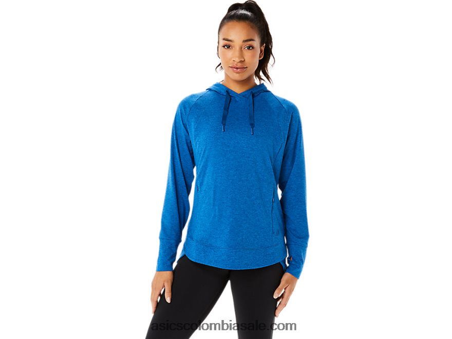 mujer Asics tecnología sudadera con capucha lago drive tinte espacial/azul claro 20X82N3320