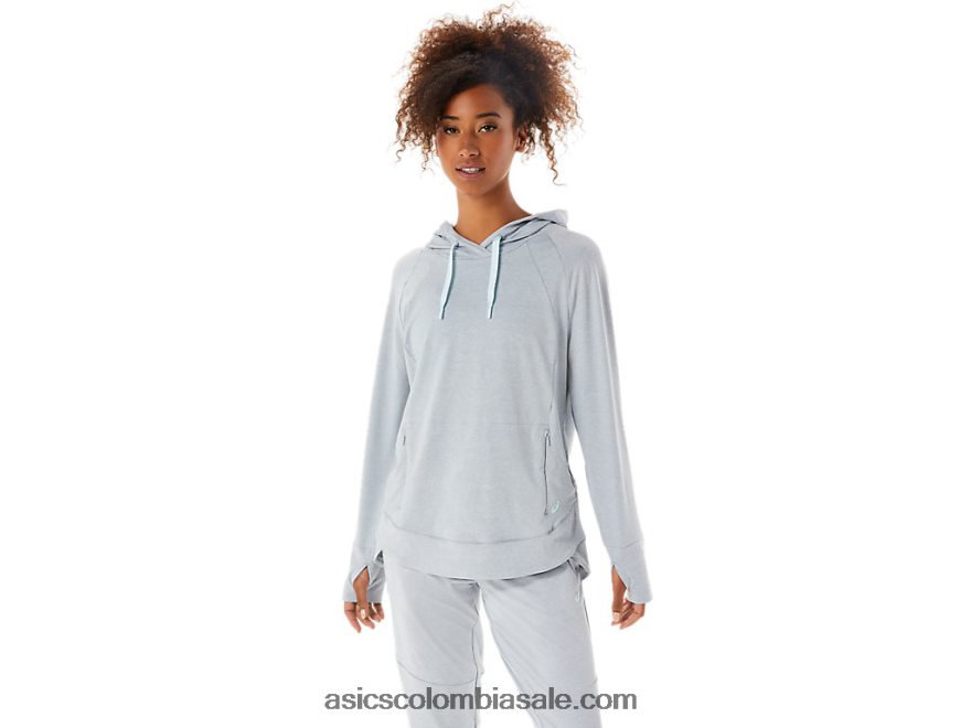 mujer Asics tecnología sudadera con capucha tinte espacial gris piedmont/salvia 20X82N3289