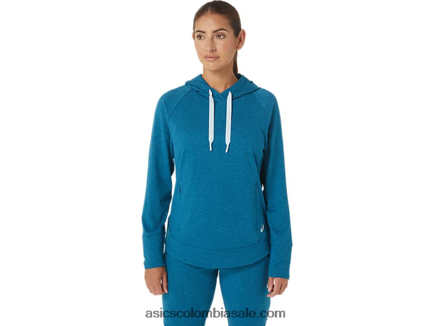 mujer Asics tecnología sudadera con capucha tinte espacial verde azulado de aguas profundas 20X82N2809
