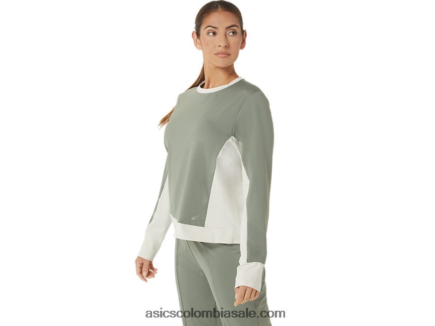 mujer Asics top acampanado reutilizado verde liquen/abedul 20X82N2777