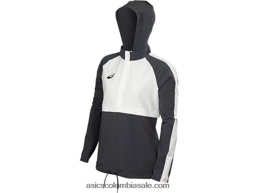 mujer Asics top de chándal tejido elástico equipo gris acero/equipo blanco 20X82N4088