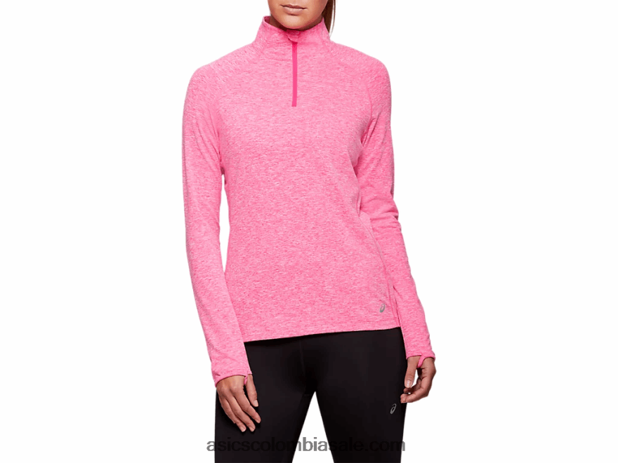 mujer Asics top dorai con media cremallera brezo rosa brillante 20X82N4206