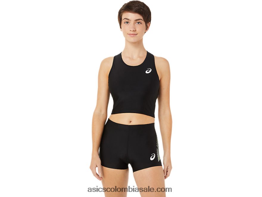 mujer Asics camisa de sujetador de pista rendimiento negro 20X82N3395