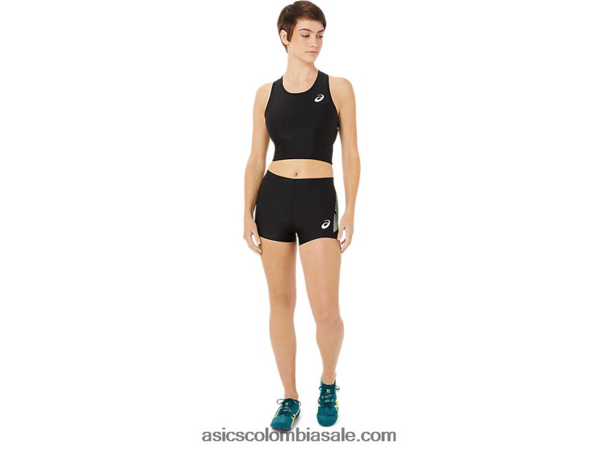 mujer Asics camisa de sujetador de pista rendimiento negro 20X82N3395