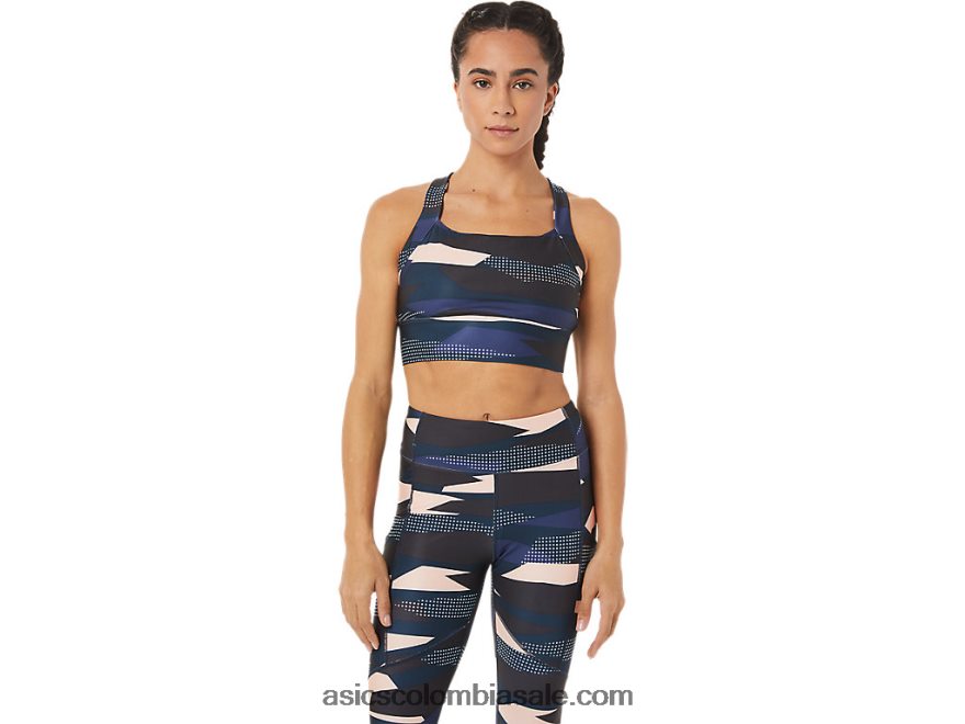 mujer Asics nuevo sujetador estampado strong 92 impresión de brisa 20X82N3469