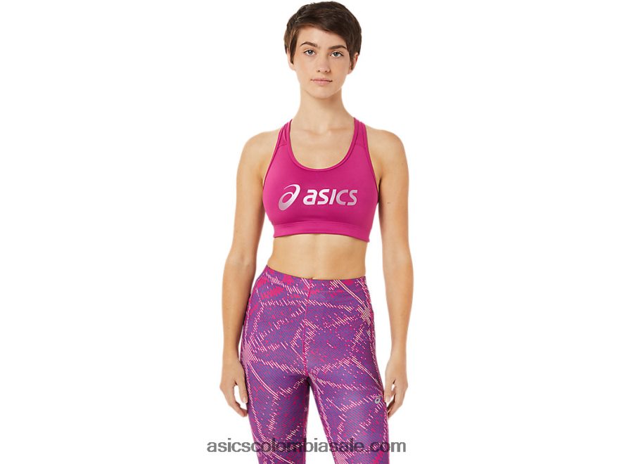 mujer Asics sujetador con logo de sakura rojo fucsia 20X82N3459