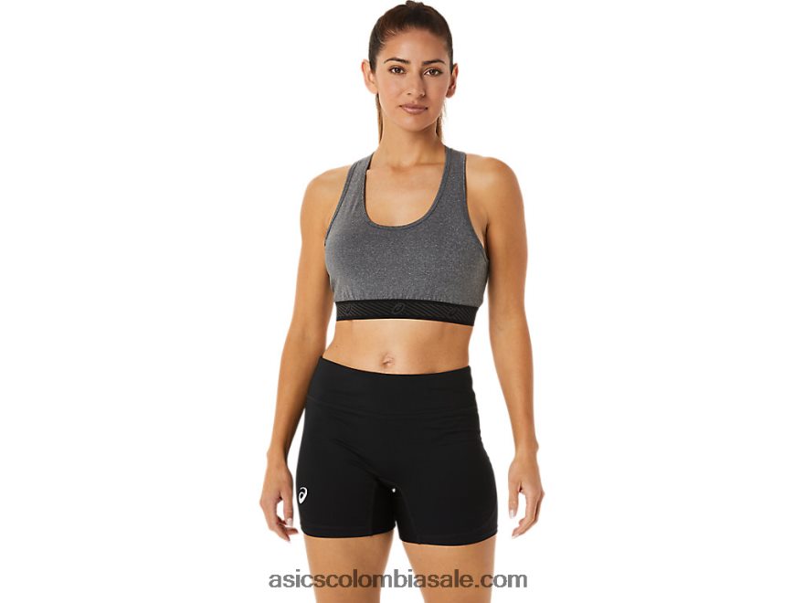 mujer Asics sujetador con relleno circuito ii jaspeado gris oscuro/negro 20X82N2885