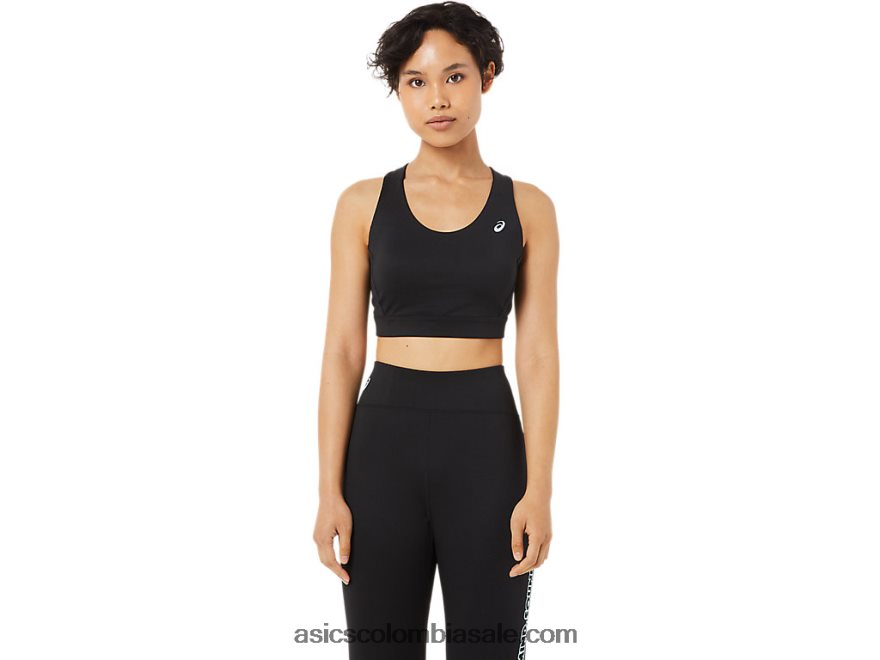 mujer Asics sujetador con tirantes cruzados en la espalda rendimiento negro 20X82N3371