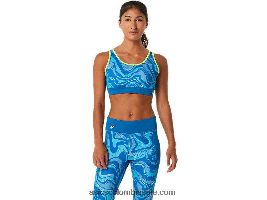 mujer Asics sujetador gráfico azul renacido 20X82N2473