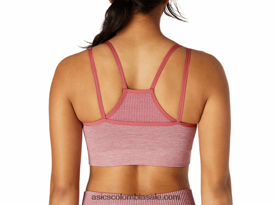 mujer Asics sujetador reversible sin costuras rosa ahumado 20X82N3664