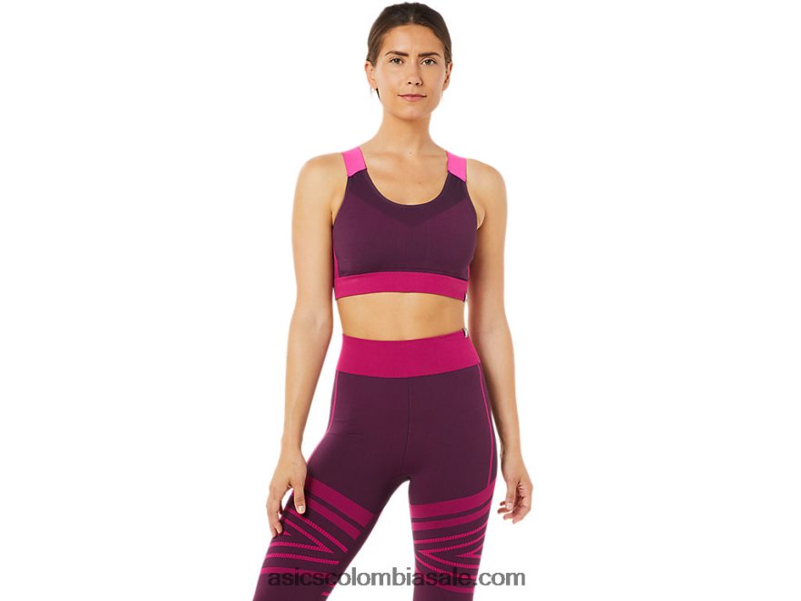 mujer Asics sujetador sin costuras ciruela profunda 20X82N3512