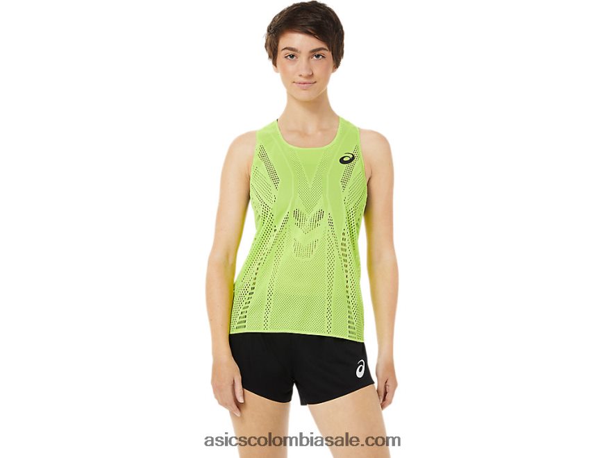 mujer Asics camiseta actibreeze peligro verde 20X82N3350