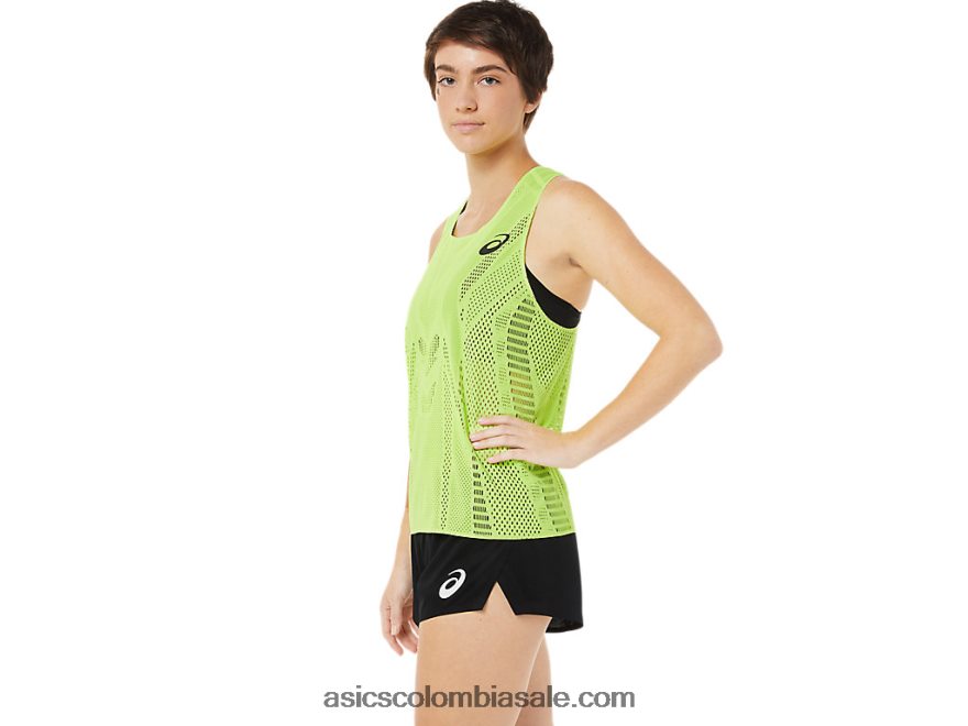 mujer Asics camiseta actibreeze peligro verde 20X82N3350