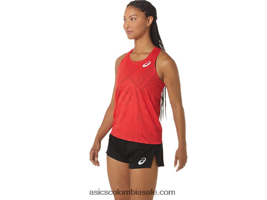 mujer Asics camiseta de jacquard actibreeze rojo electrico 20X82N2341