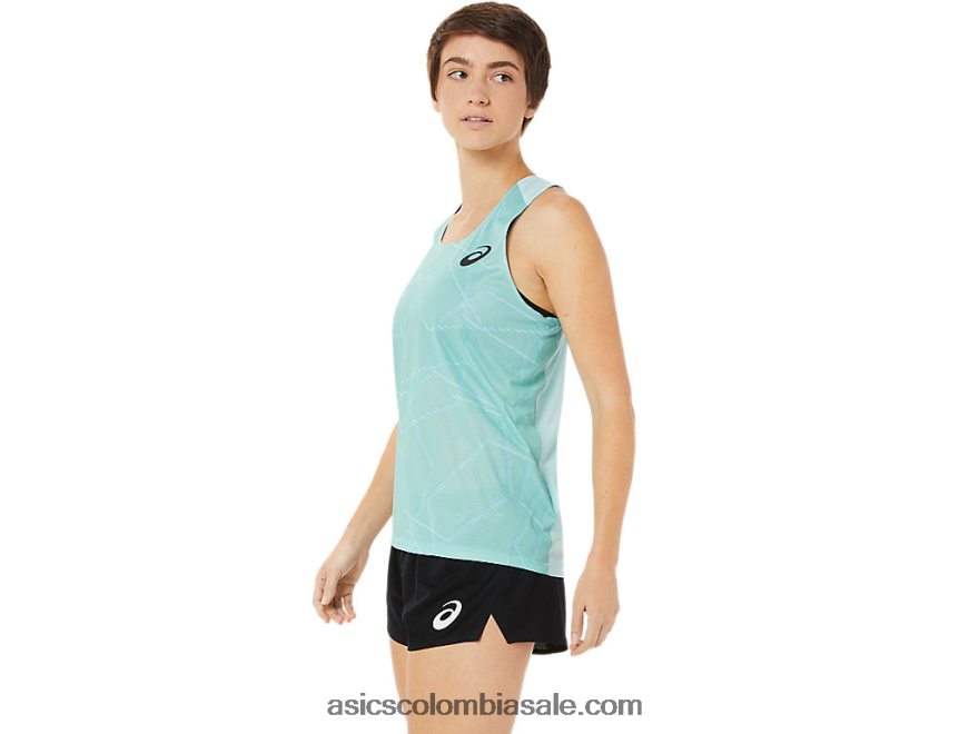 mujer Asics camiseta de malla ligera azul claro 20X82N3262