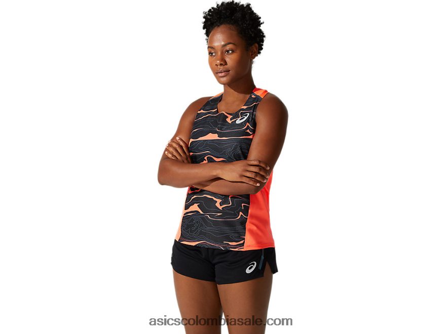 mujer Asics camiseta de malla ligera flash de coral 20X82N4062