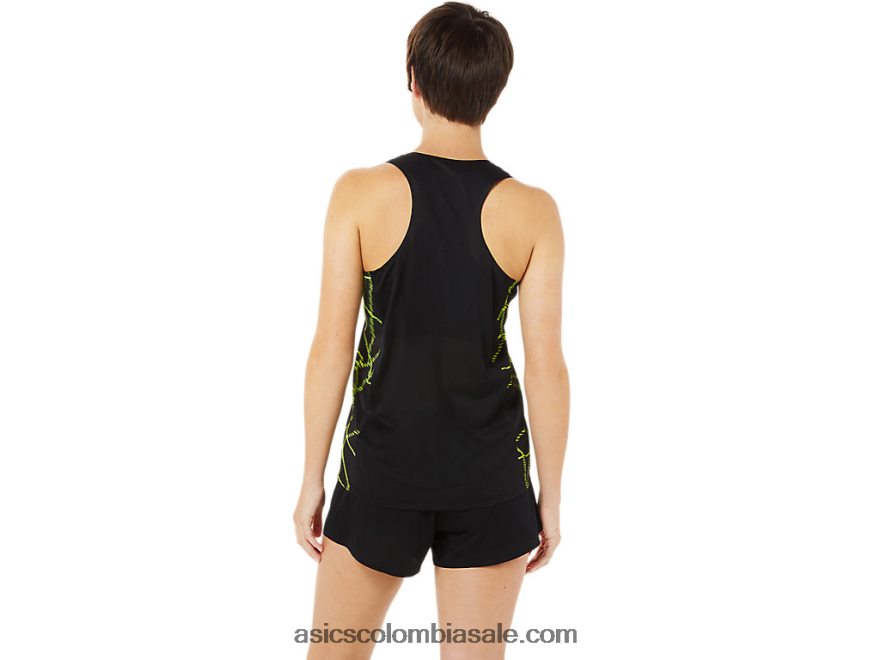 mujer Asics camiseta de malla ligera rendimiento negro 20X82N3405
