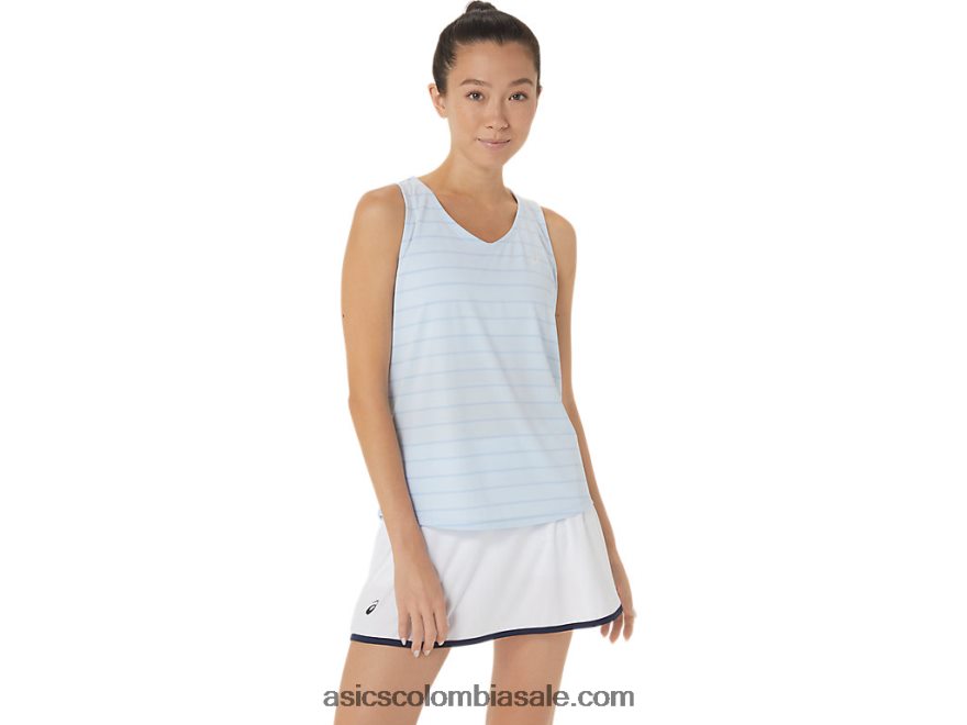 mujer Asics camiseta sin mangas con rayas de corte cielo suave 20X82N2558