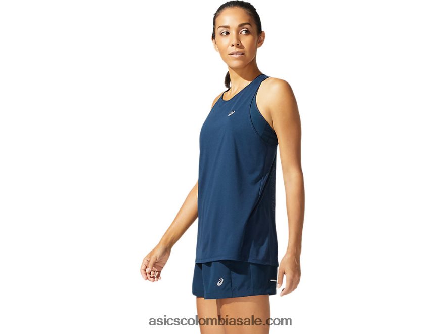 mujer Asics carrera sin mangas azul francés 20X82N4078