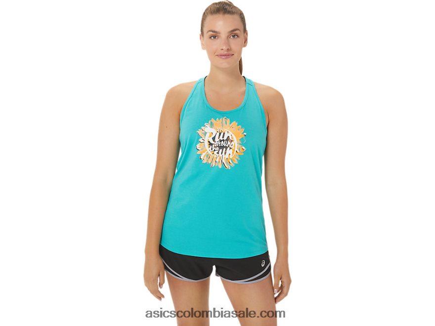 mujer Asics corre alrededor del sol cristal marino 20X82N3013
